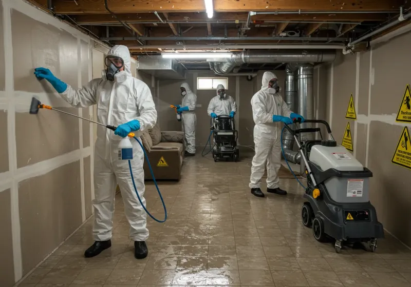 Basement Moisture Removal and Structural Drying process in Boswell, PA